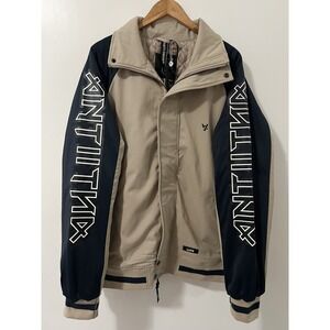 ANTI ORDER Jacket Beige Blue Full Zip Athletic Track Jacket Mens Large